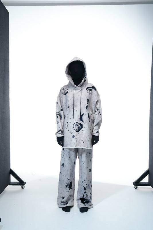 Hoodie "Black and White Melange"